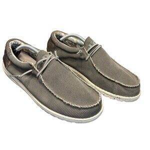 Hey Dude Men's Grey Shoes Sturdy Canvas Oxford Lining 13